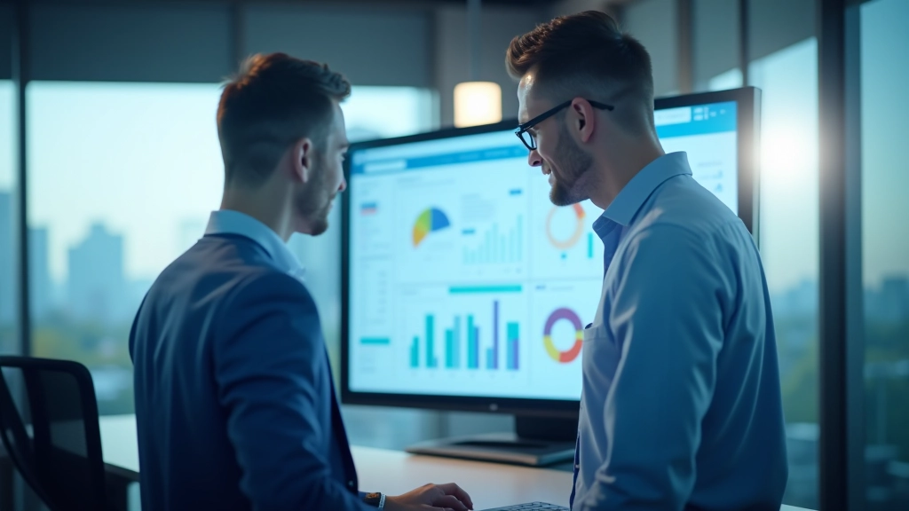 Analytisch dashboard met KPI-metriek weergave op groot scherm