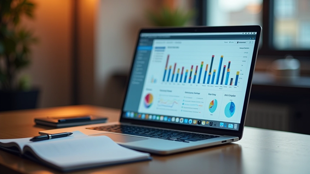 Dashboard met grafieken en prestatiegegevens op computermonitor